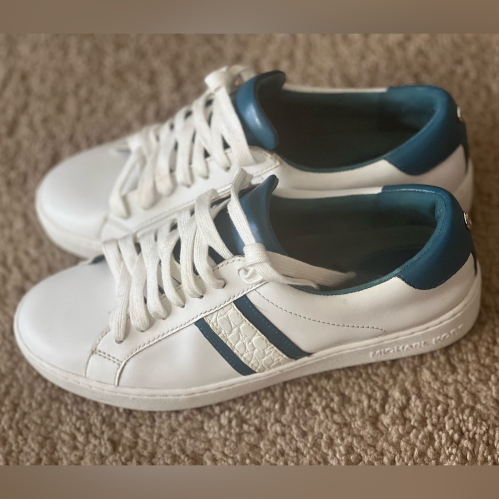 Micheal kors blue and white sneakers.